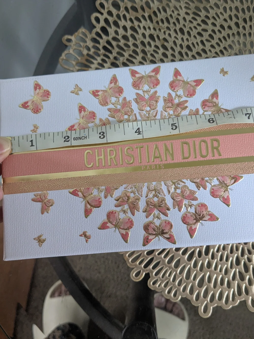 Christian Dior Pink & Gold Butterfly Gift Box